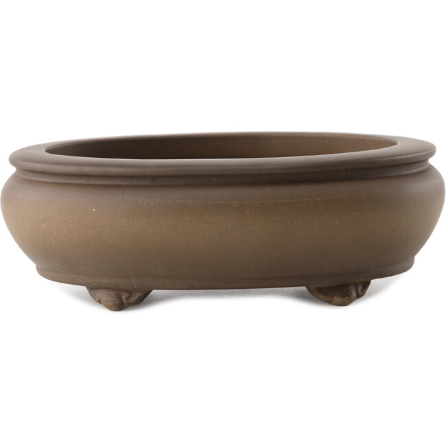 Pot à bonsaï ovale non émaillé par Yixing - 160 x 125 x 55 mm