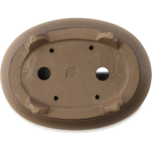 Maceta ovalada para bonsái sin esmaltar de Yixing - 160 x 125 x 55 mm