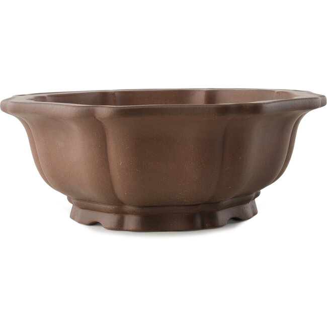 Vaso bonsai Lotus non smaltato di Yixing - 320 x 320 x 120 mm