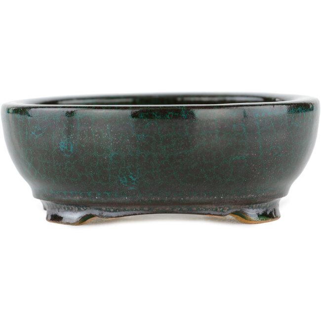 Round green bonsai pot - 100 x 100 x 35 mm