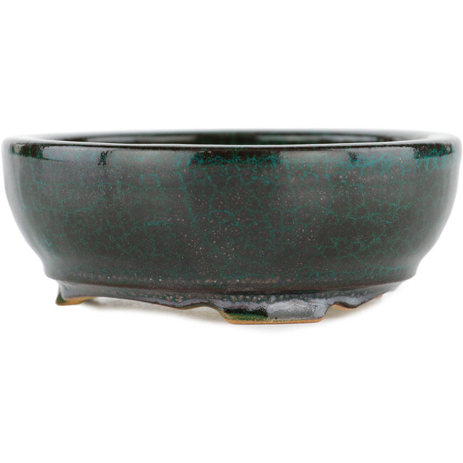 Maceta redonda para bonsái verde - 100 x 100 x 35 mm