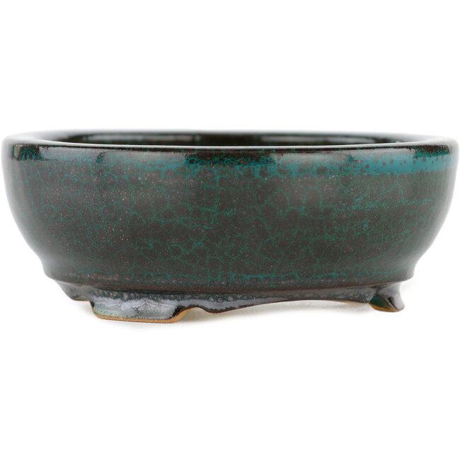 Maceta redonda para bonsái verde - 100 x 100 x 35 mm