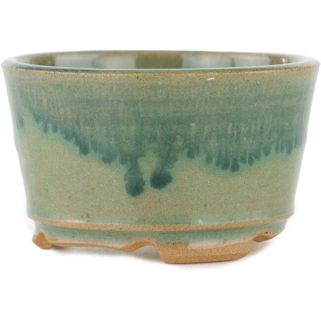 Pot à bonsaï rond vert - 90 x 90 x 50 mm