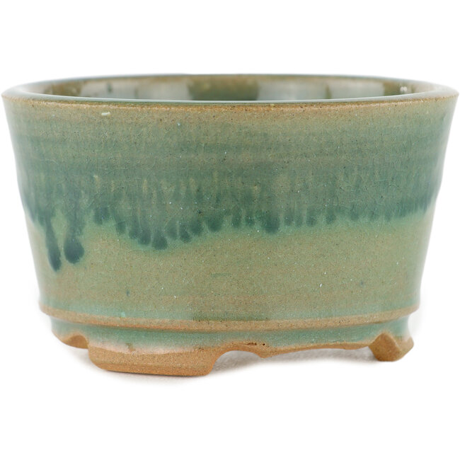 Round green bonsai pot - 90 x 90 x 50 mm