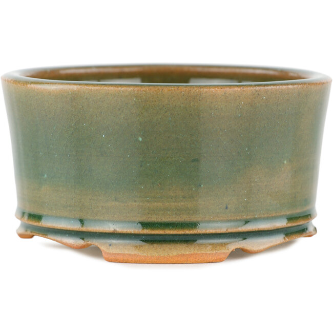 Round green bonsai pot - 110 x 110 x 55 mm