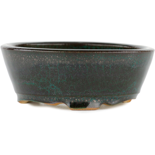 Round green bonsai pot - 85 x 85 x 30 mm