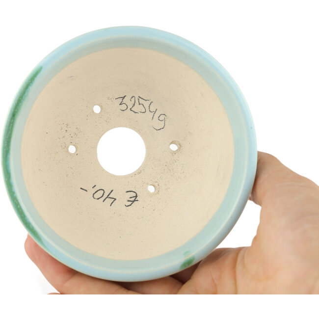 Pot à bonsaï rond bleu - 105 x 105 x 45 mm