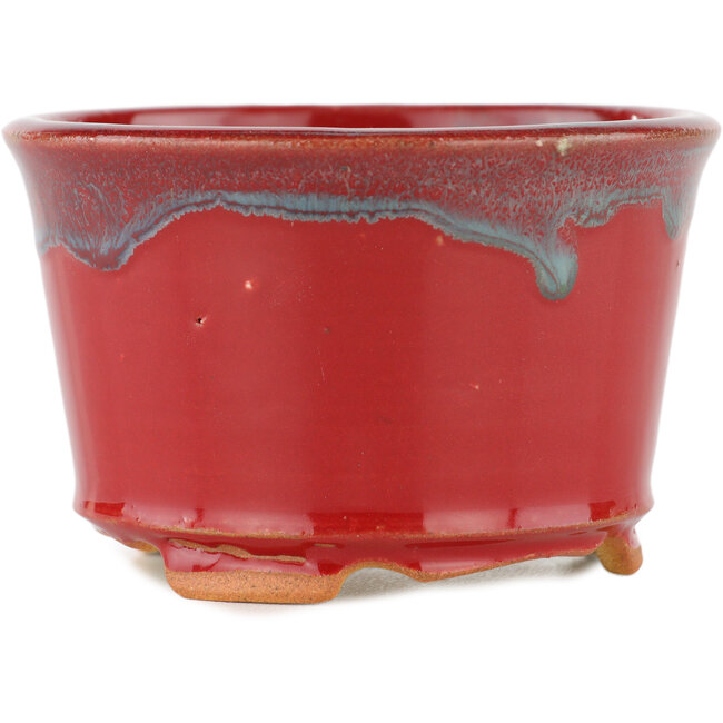 Pot à bonsaï rond rouge - 90 x 90 x 60 mm