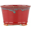 Round red bonsai pot - 90 x 90 x 60 mm