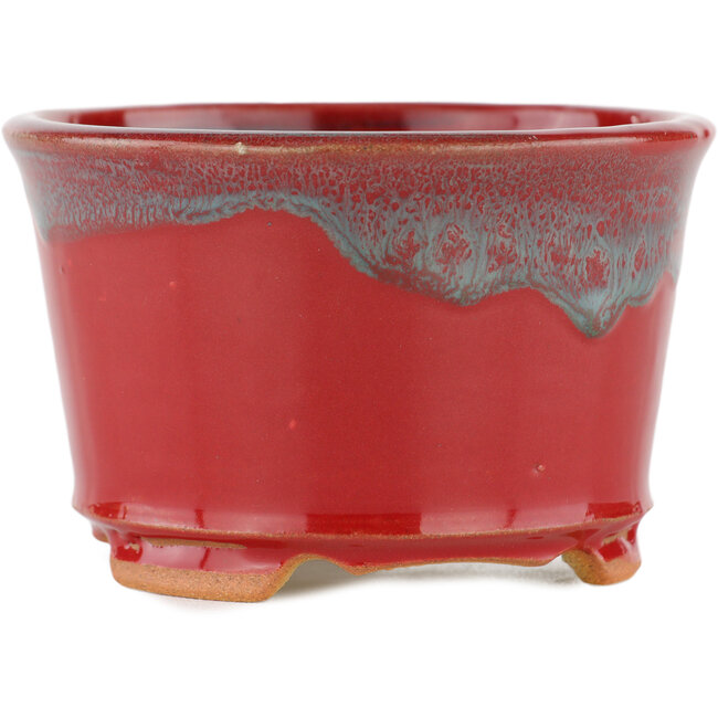 Pot à bonsaï rond rouge - 90 x 90 x 60 mm