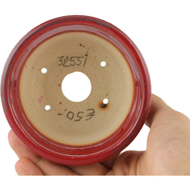 Vaso bonsai rotondo rosso - 90 x 90 x 60 mm