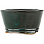 Round green bonsai pot - 105 x 105 x 53 mm