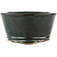 Round green bonsai pot - 105 x 105 x 53 mm