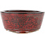 Round red bonsai pot - 105 x 105 x 45 mm