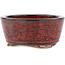 Round red bonsai pot - 105 x 105 x 45 mm