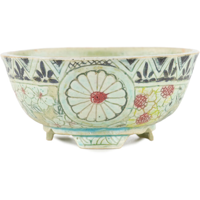 Maceta redonda para bonsái multicolor de Kei Setsu - 104 x 104 x 50 mm