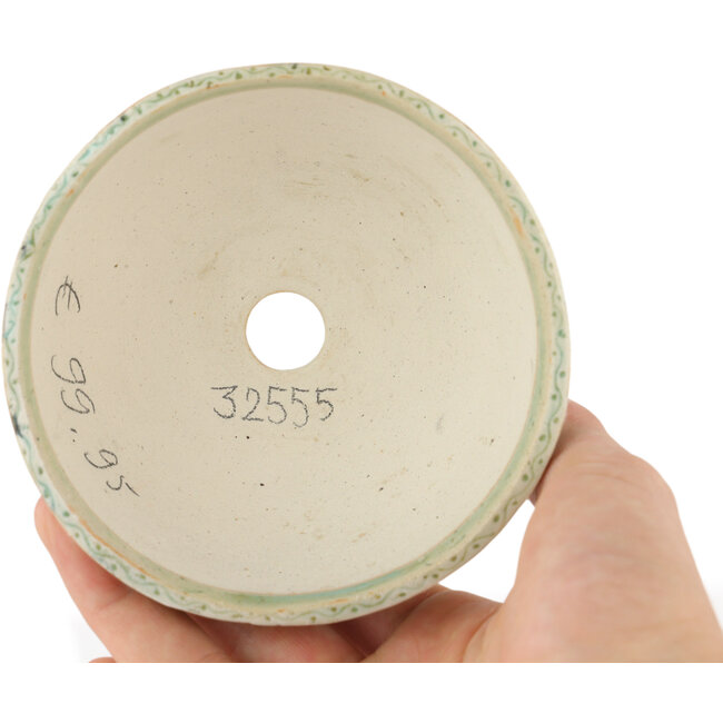 Pot à bonsaï rond multicolore par Kei Setsu - 104 x 104 x 50 mm