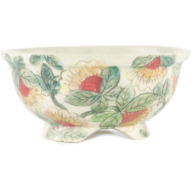 Pot à bonsaï rond multicolore par Kei Setsu - 102 x 102 x 50 mm