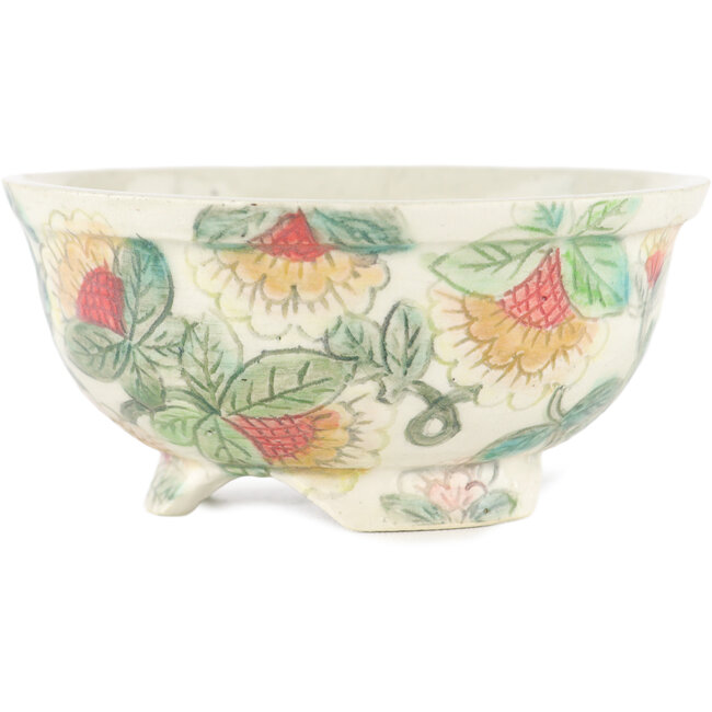 Pot à bonsaï rond multicolore par Kei Setsu - 102 x 102 x 50 mm