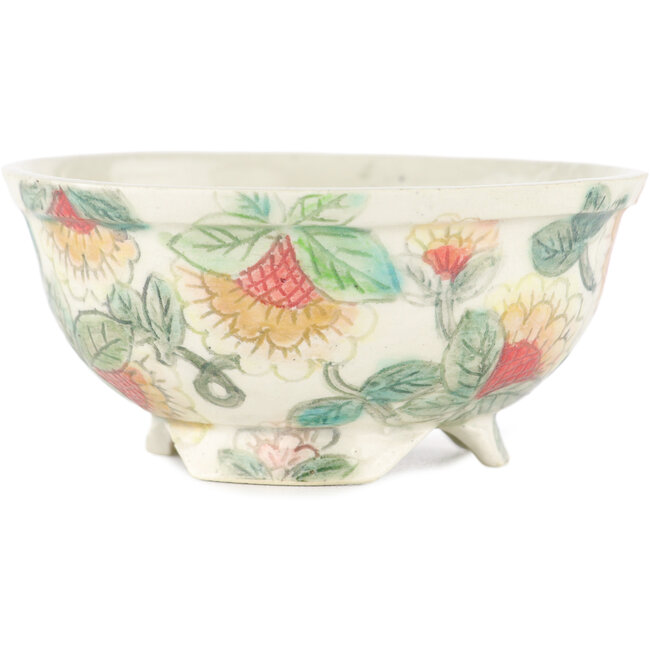 Pot à bonsaï rond multicolore par Kei Setsu - 102 x 102 x 50 mm