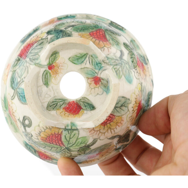 Pot à bonsaï rond multicolore par Kei Setsu - 102 x 102 x 50 mm