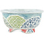 Round multicolor bonsai pot by Kei Setsu - 95 x 95 x 48 mm