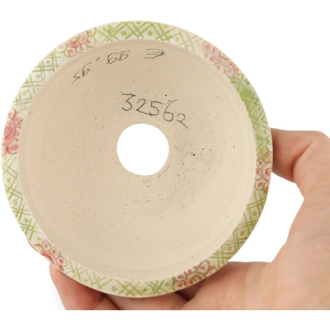 Runder mehrfarbiger Bonsaitopf von Kei Setsu – 100 x 100 x 45 mm