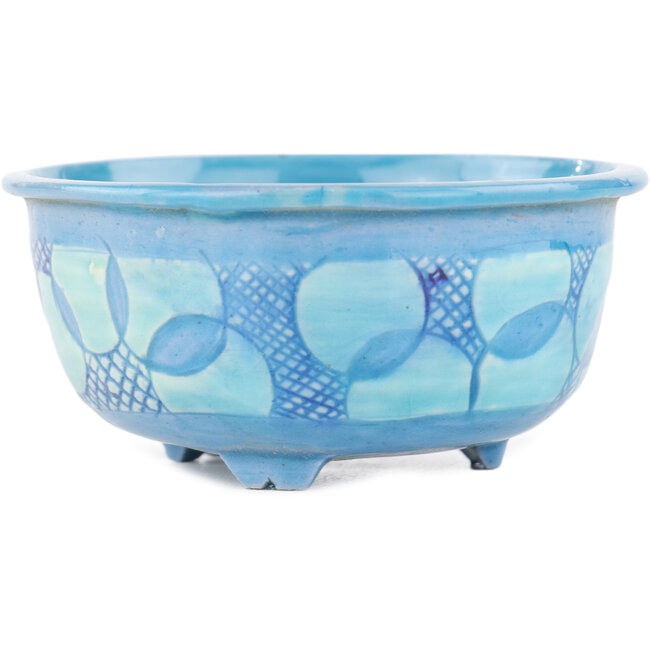 Round multicolor bonsai pot by Kei Setsu - 87 x 87 x 40 mm