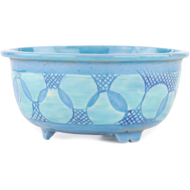 Round multicolor bonsai pot by Kei Setsu - 87 x 87 x 40 mm