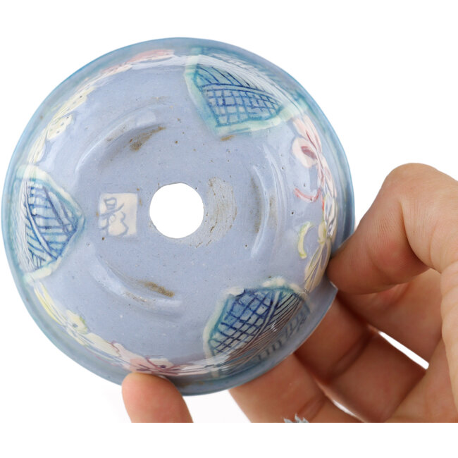 Pot à bonsaï rond multicolore par Kei Setsu - 78 x 78 x 40 mm