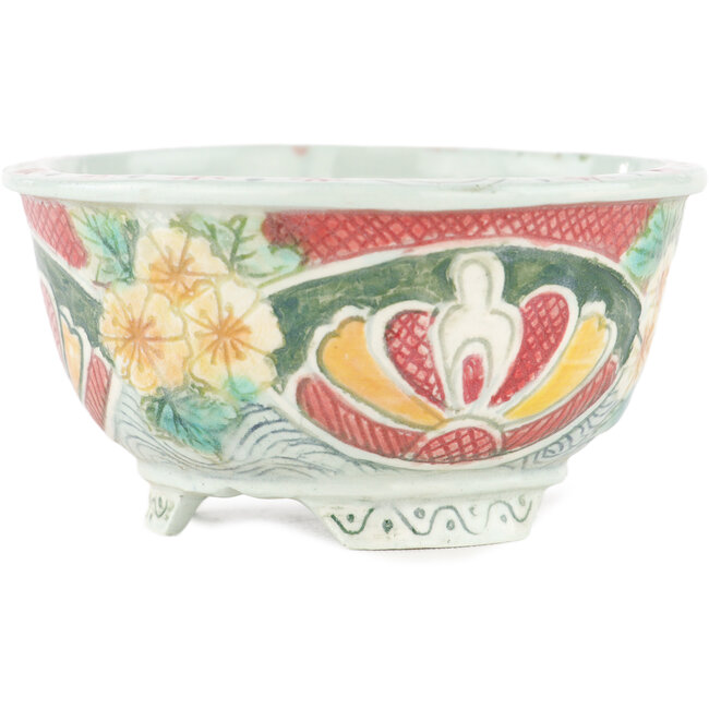 Pot à bonsaï rond multicolore par Kei Setsu - 95 x 95 x 50 mm