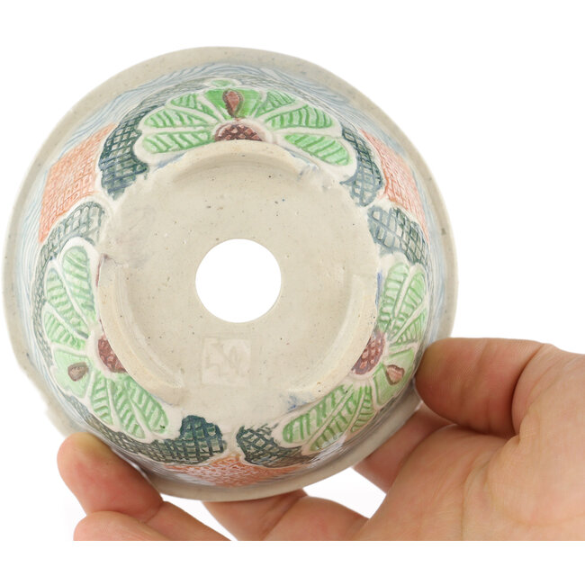 Runder mehrfarbiger Bonsai-Topf von Kei Setsu - 98 x 98 x 45 mm