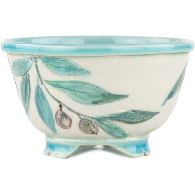 Pot à bonsaï rond multicolore par Kei Setsu - 95 x 95 x 55 mm