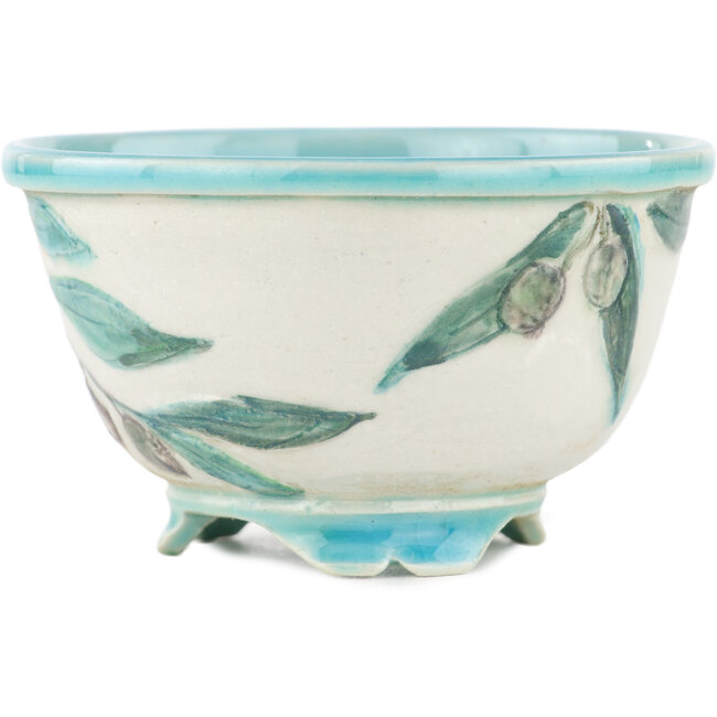 Pot à bonsaï rond multicolore par Kei Setsu - 95 x 95 x 55 mm