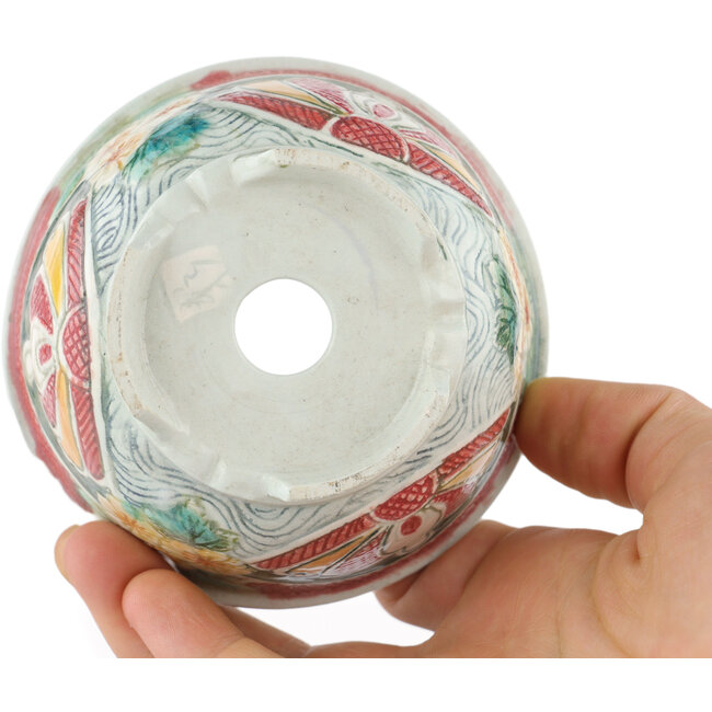 Pot à bonsaï rond multicolore par Kei Setsu - 95 x 95 x 50 mm