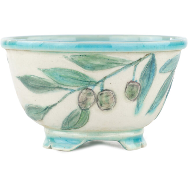 Pot à bonsaï rond multicolore par Kei Setsu - 95 x 95 x 55 mm