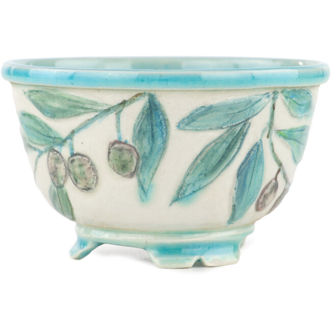 Pot à bonsaï rond multicolore par Kei Setsu - 95 x 95 x 55 mm