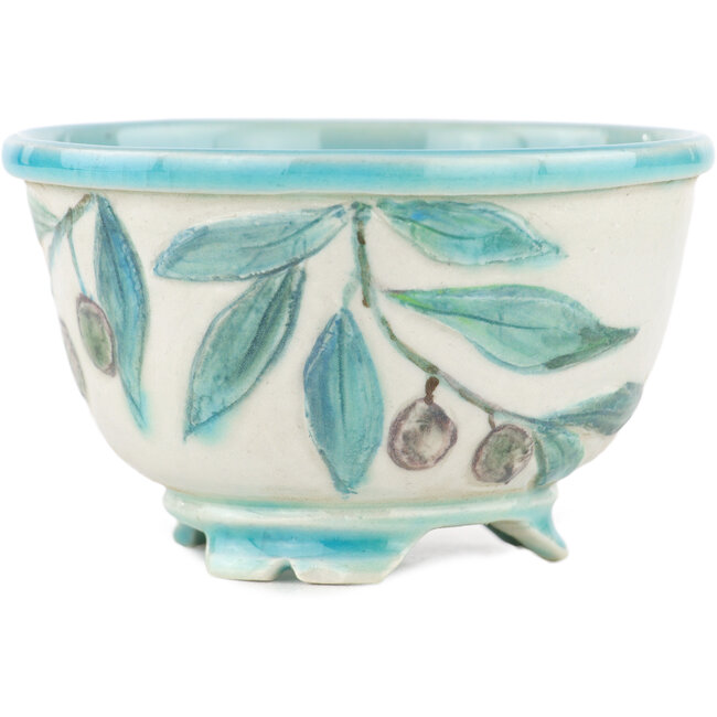 Pot à bonsaï rond multicolore par Kei Setsu - 95 x 95 x 55 mm