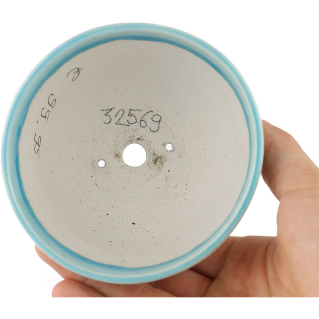 Pot à bonsaï rond multicolore par Kei Setsu - 95 x 95 x 55 mm