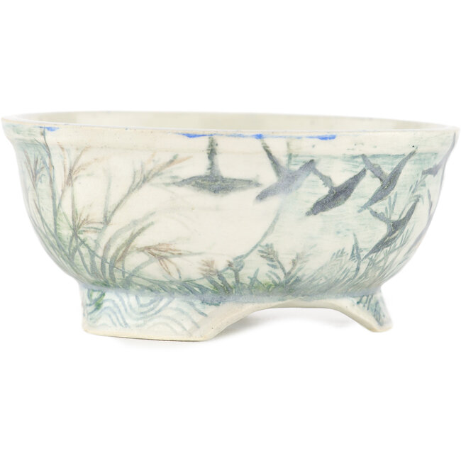 Vaso bonsai rotondo multicolore di Kei Setsu - 93 x 93 x 40 mm