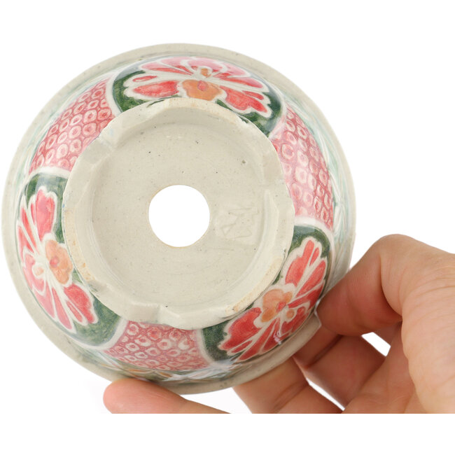 Vaso bonsai rotondo multicolore di Kei Setsu - 95 x 95 x 45 mm