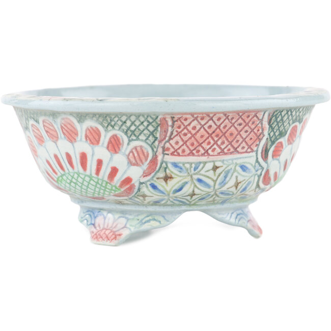 Pot à bonsaï rond multicolore par Kei Setsu - 115 x 115 x 50 mm