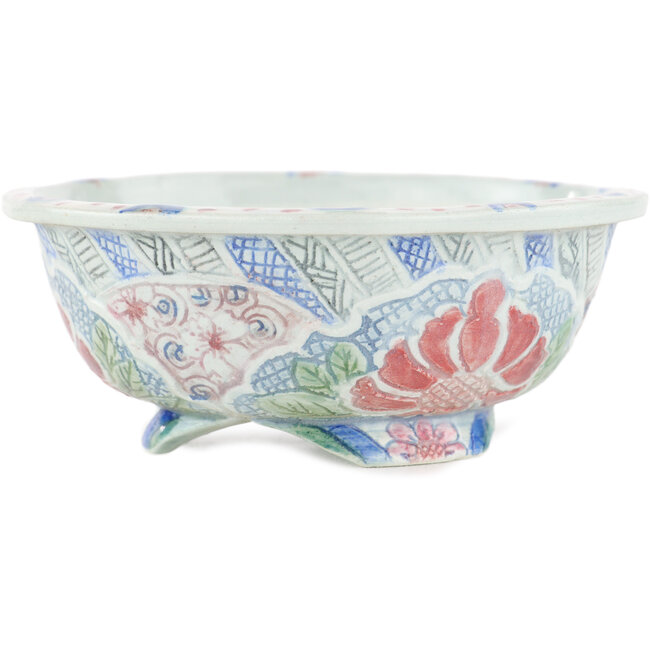 Runder mehrfarbiger Bonsai-Topf von Kei Setsu - 106 x 106 x 45 mm