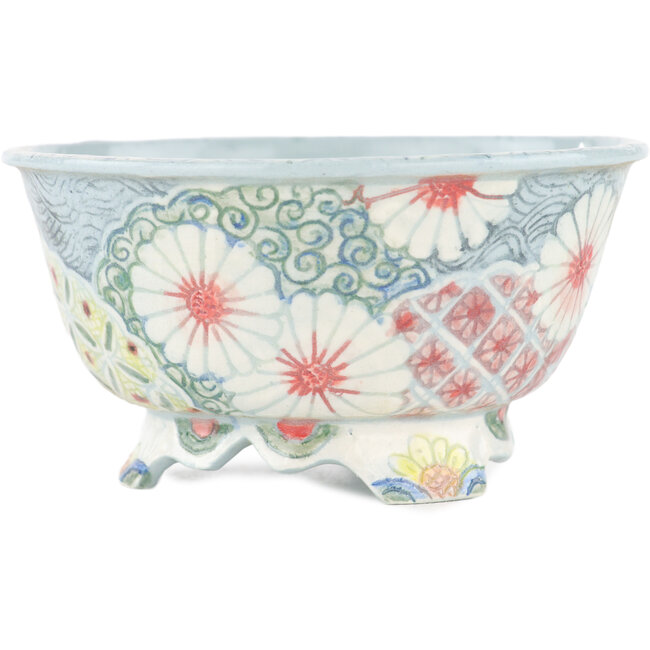 Vaso bonsai rotondo multicolore di Kei Setsu - 106 x 106 x 55 mm