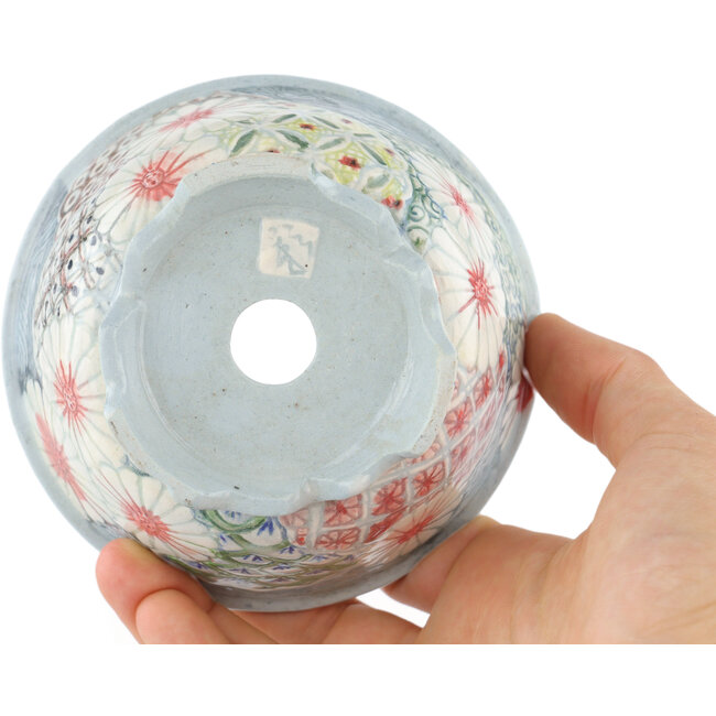 Pot à bonsaï rond multicolore par Kei Setsu - 106 x 106 x 55 mm