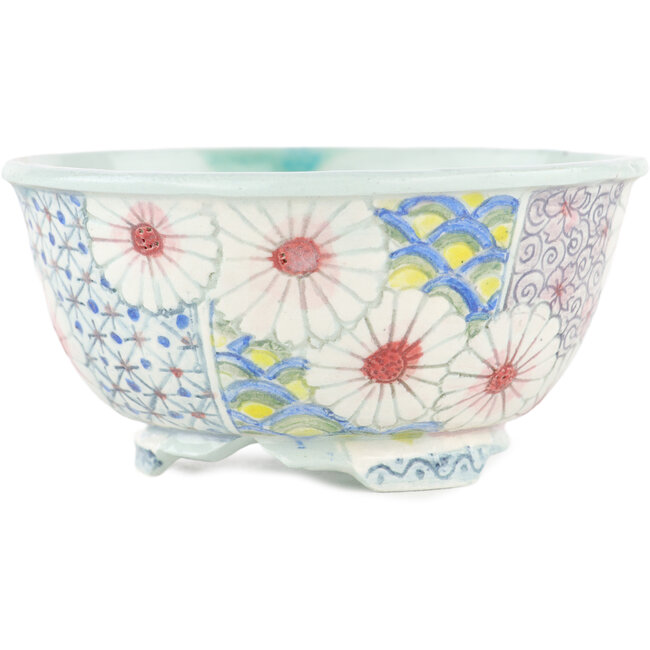 Maceta redonda para bonsái multicolor de Kei Setsu - 105 x 105 x 50 mm