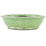 Oval green bonsai pot by Bunzan - 200 x 170 x 45 mm