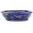 Oval multicolor bonsai pot by Bunzan - 200 x 170 x 45 mm