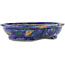 Oval multicolor bonsai pot by Bunzan - 200 x 170 x 45 mm