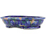 Oval multicolor bonsai pot by Bunzan - 200 x 170 x 45 mm